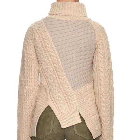 JOSEPH Chunky Wool Cable Knit Turtleneck Sweater - Picture 4 of 11